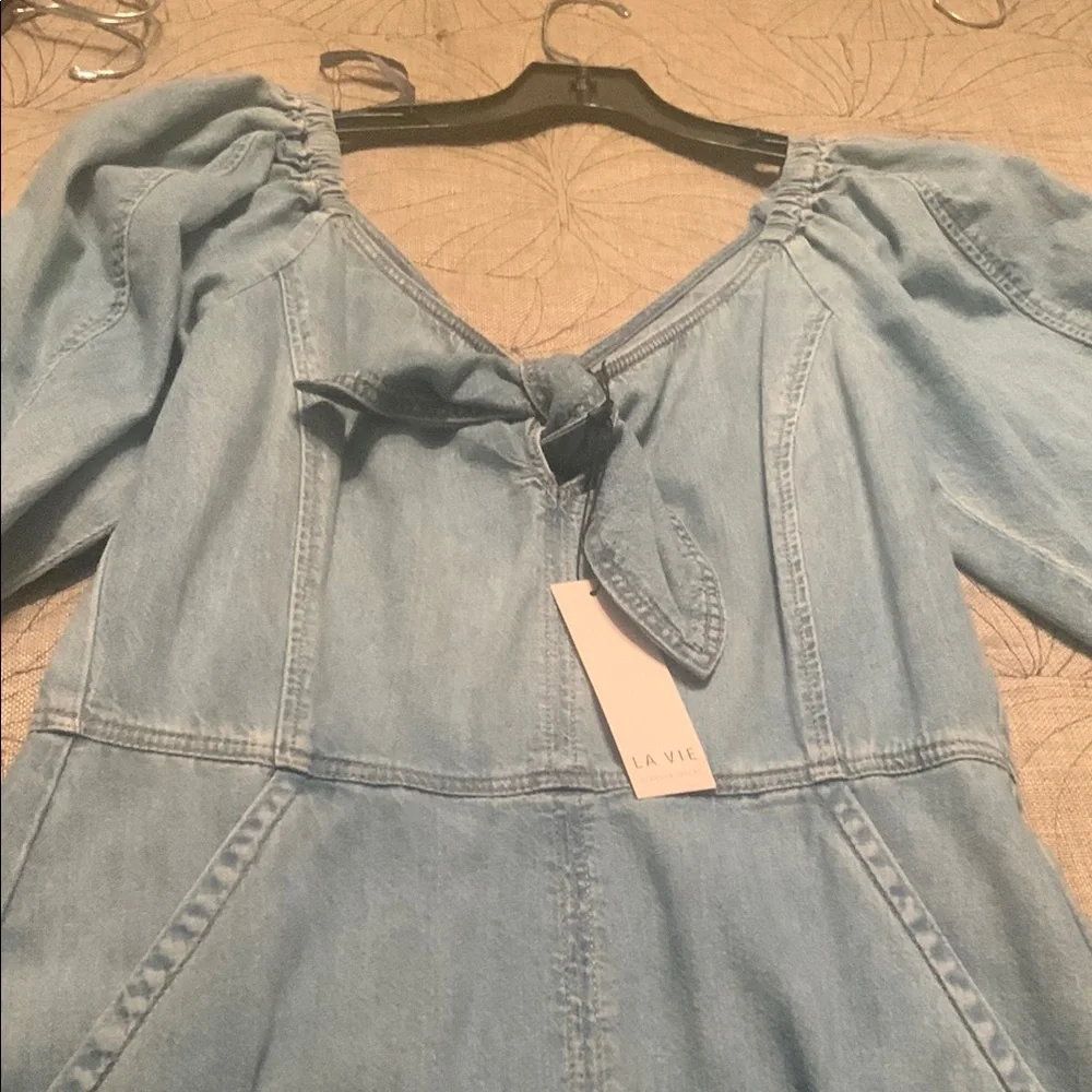 Rebecca Taylor Blue Sheath Mini Dress with Puff Sleeves - NWT - Offers welcome! - Picture 4 of 6